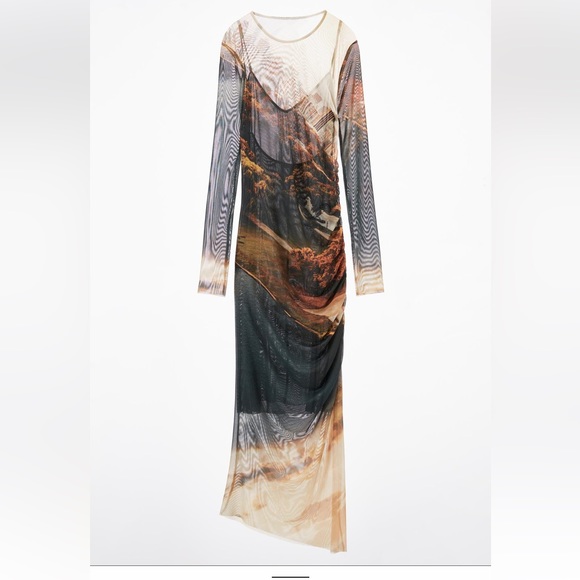 ZARA PRINT DRESS WITH TULLE - Picture 5 of 9